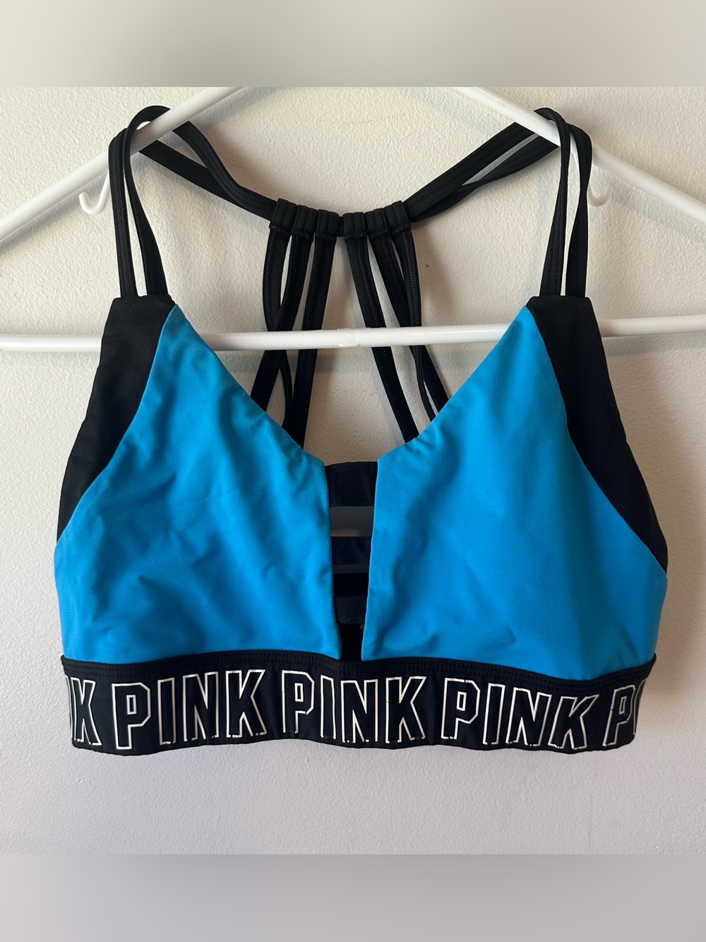 VS Pink Blue and Black Ultimate Sports Bra L